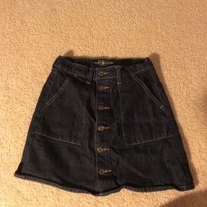 lucky brand button up jean skirt